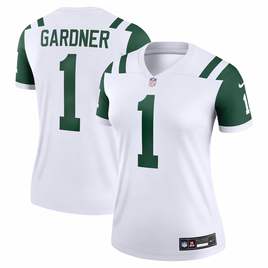 Women's New York Jets Ahmad Sauce Gardner Nike Classic Alternate White Alternate Legend Player Performance Top - Puhuasuan