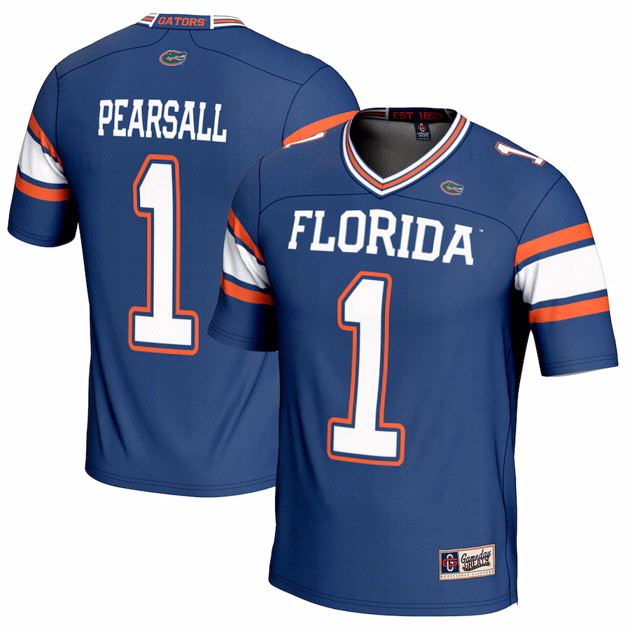 Ricky Pearsall Florida Gators GameDay Greats NIL Player Football Jersey - Royal - Puhuasuan
