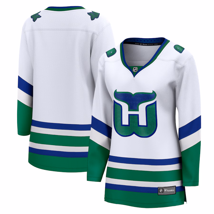 Women's Carolina Hurricanes Fanatics White Whalers Premier Breakaway Jersey - Puhuasuan