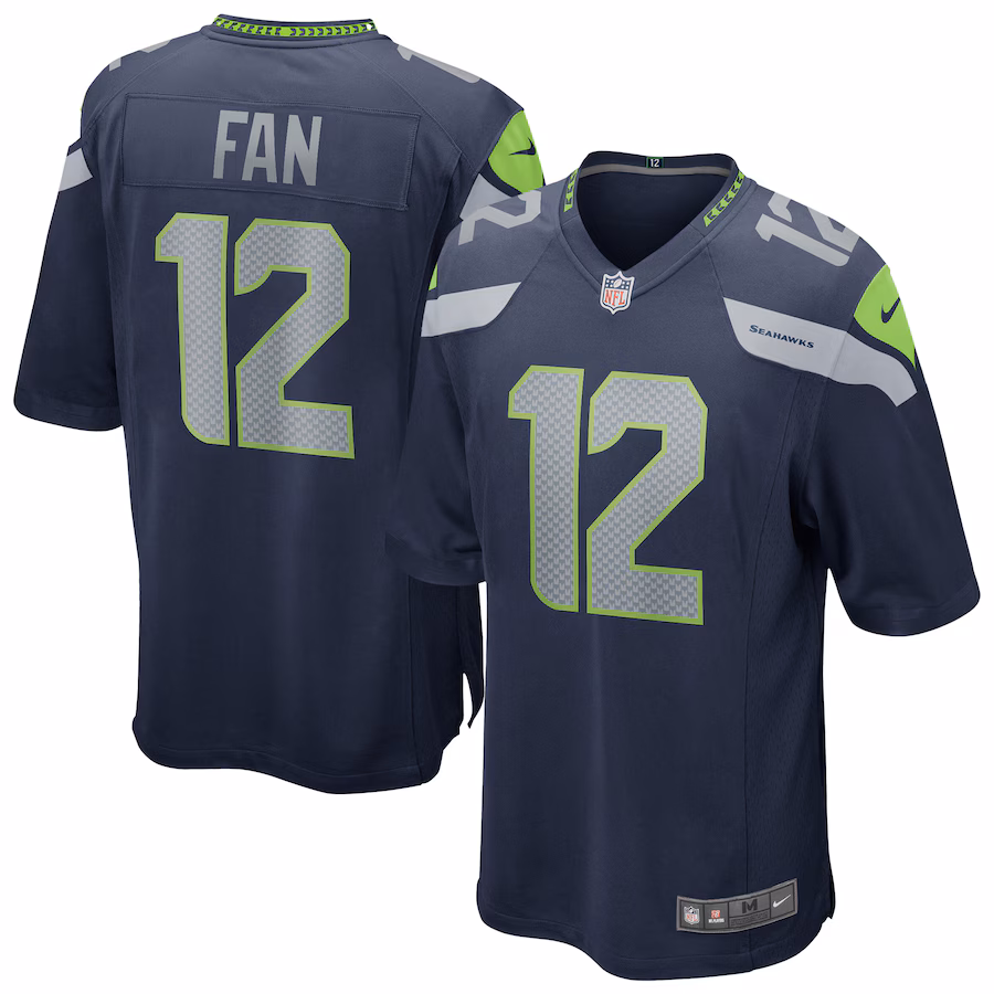 Men's Seattle Seahawks 12s Nike  College Navy Team Game Jersey - Puhuasuan
