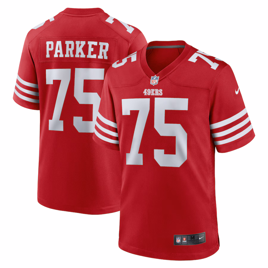 Men's San Francisco 49ers Brandon Parker Nike  Scarlet Team Game Jersey - Puhuasuan