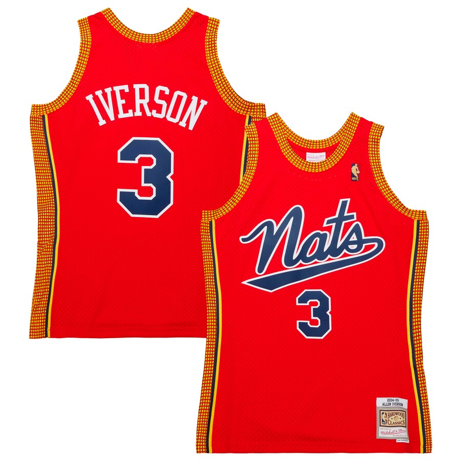 Men'sPhiladelphia 76ers Mitchell & Ness Red 2004/05 Hardwood Classics Swingman Jersey - Puhuasuan