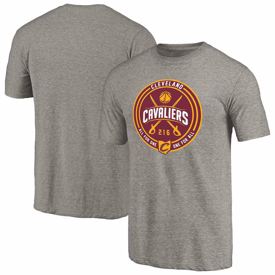Men's Cleveland Cavaliers Gray One for All Hometown Collection Tri-Blend T-Shirt - Puhuasuan