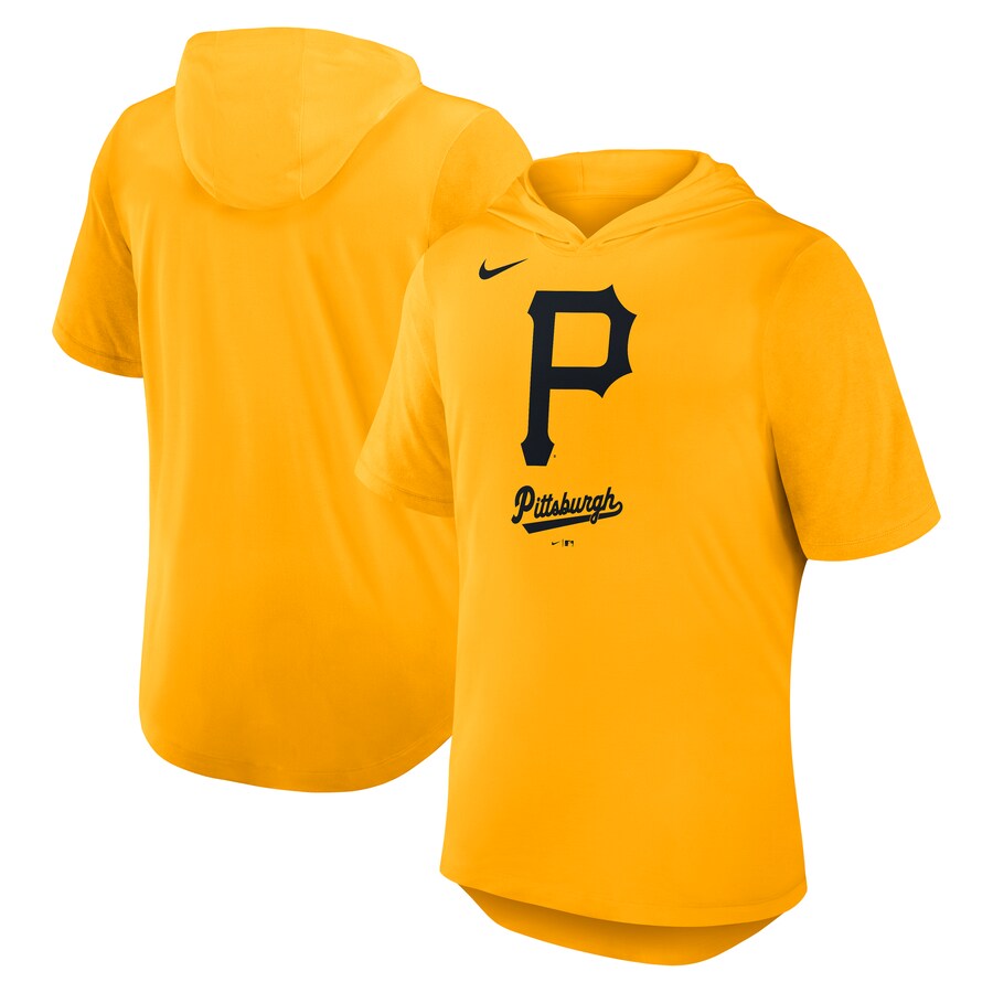 Men's Pittsburgh Pirates Nike Gold Tri-Blend Hoodie T-Shirt - Puhuasuan