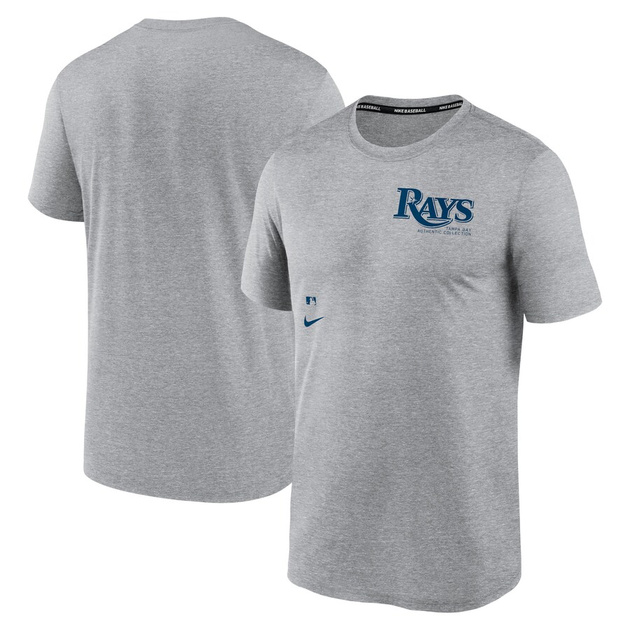 Men's Tampa Bay Rays Nike Heather Charcoal Authentic Collection Early Work Tri-Blend Performance T-Shirt - Puhuasuan