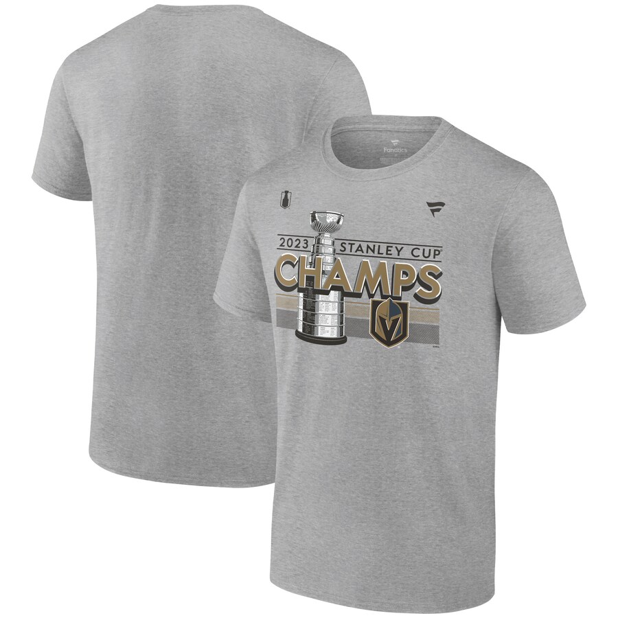Men's Vegas Golden Knights Fanatics Heather Gray 2023 Stanley Cup Champions Locker Room T-Shirt - Puhuasuan
