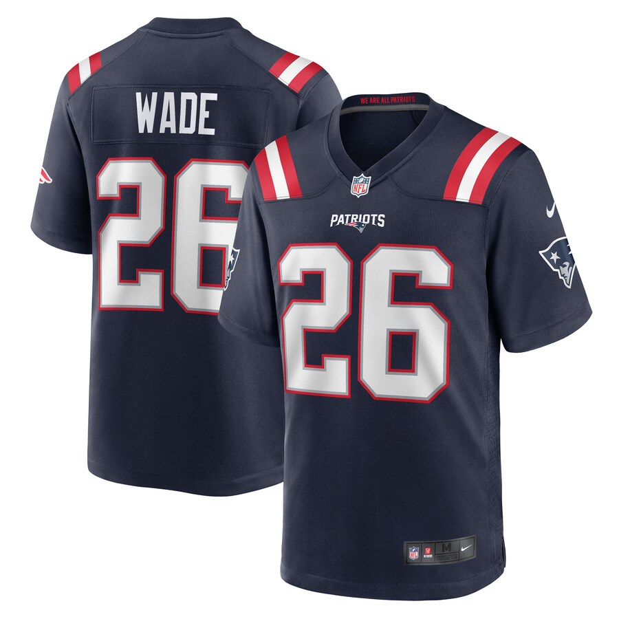 Men's New England Patriots Shaun Wade Nike Navy Game Jersey - Puhuasuan