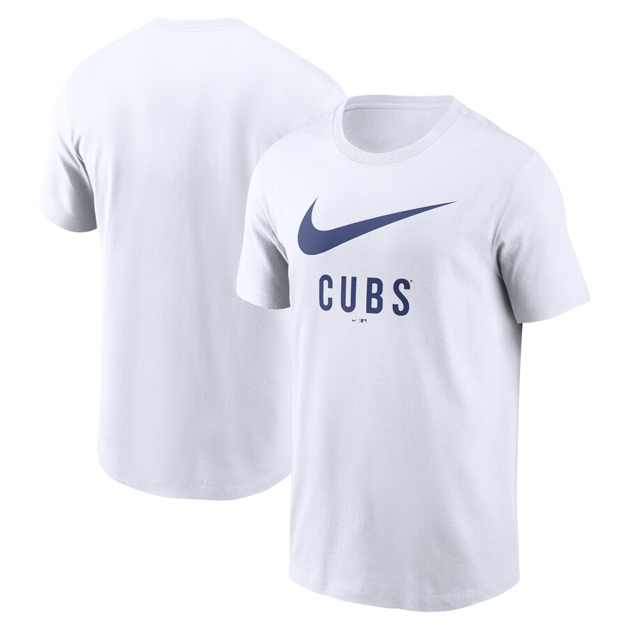 Men's Chicago Cubs Nike White Swoosh T-Shirt - Puhuasuan