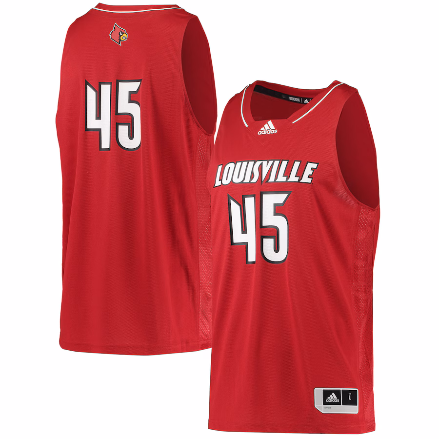 #45 Louisville Cardinals adidas Swingman Basketball Jersey - Red - Puhuasuan