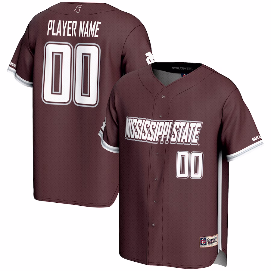 Mississippi State Bulldogs GameDay Greats NIL Pick-A-Player Lightweight Baseball Jersey - Maroon - Puhuasuan
