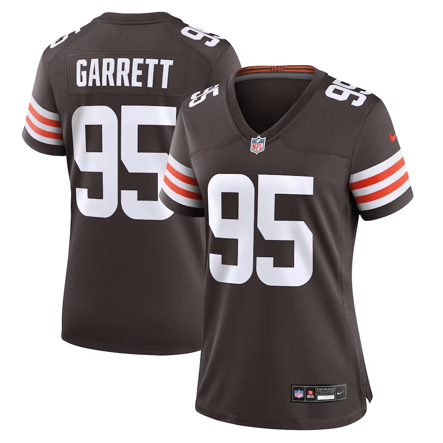 Women's Cleveland Browns Myles Garrett Nike Brown Game Jersey - Puhuasuan