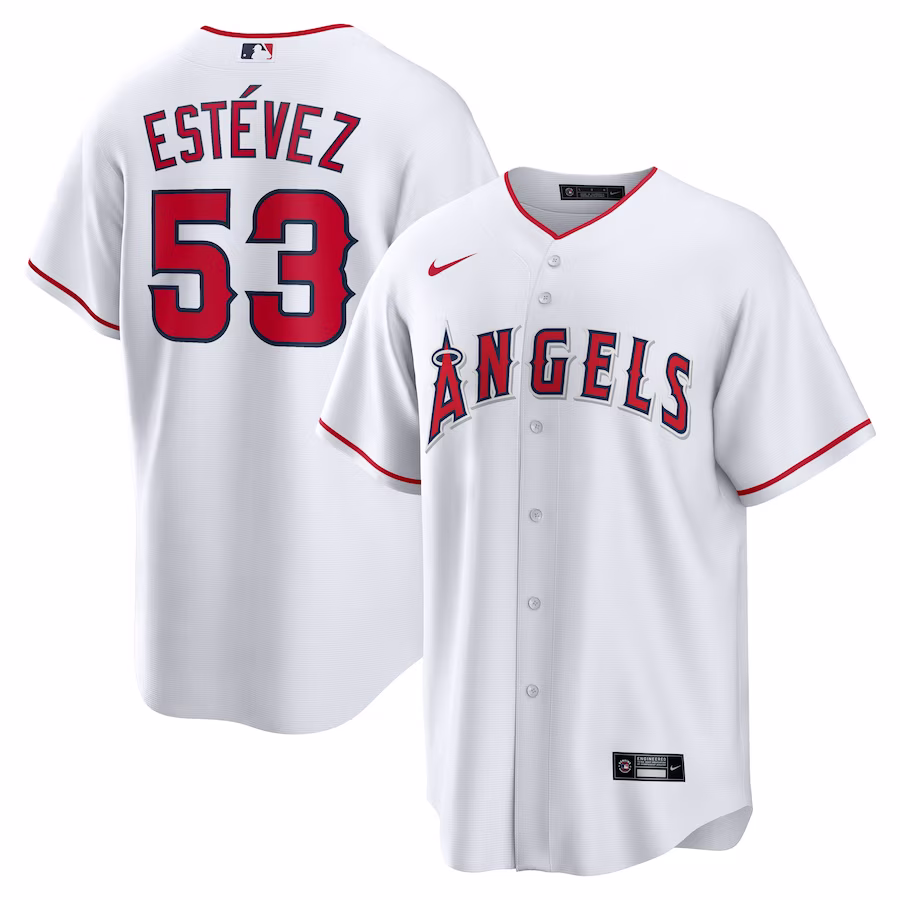 Men's Los Angeles Angels Carlos Estévez Nike White Home  Replica Player Jersey - Puhuasuan