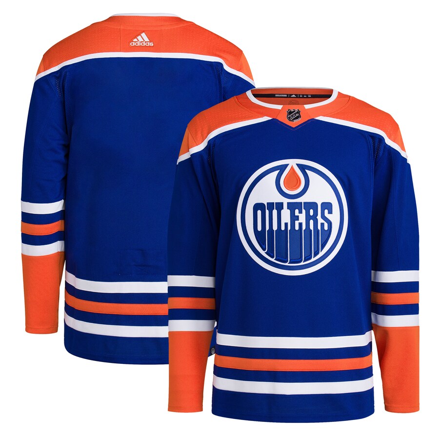 Men's Edmonton Oilers adidas Royal Home Primegreen Authentic Pro Blank Jersey - Puhuasuan