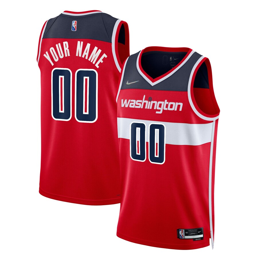 Men's Washington Wizards Nike Red 2021/22 Diamond Swingman Custom Jersey - Icon Edition - Puhuasuan