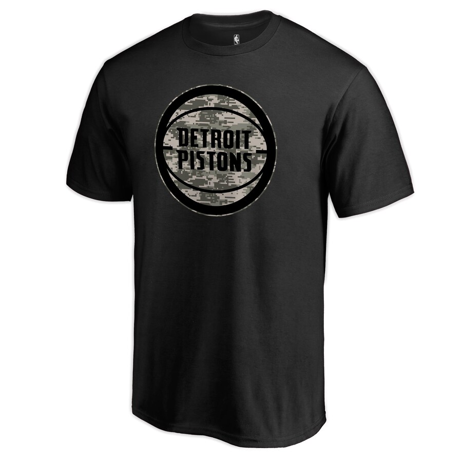 Men's Detroit Pistons Black Cloak Camo T-Shirt - Puhuasuan