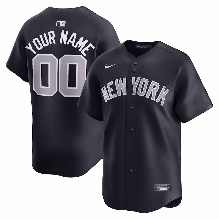 Men's New York Yankees  Nike Navy  Alternate Limited Custom Jersey - Puhuasuan