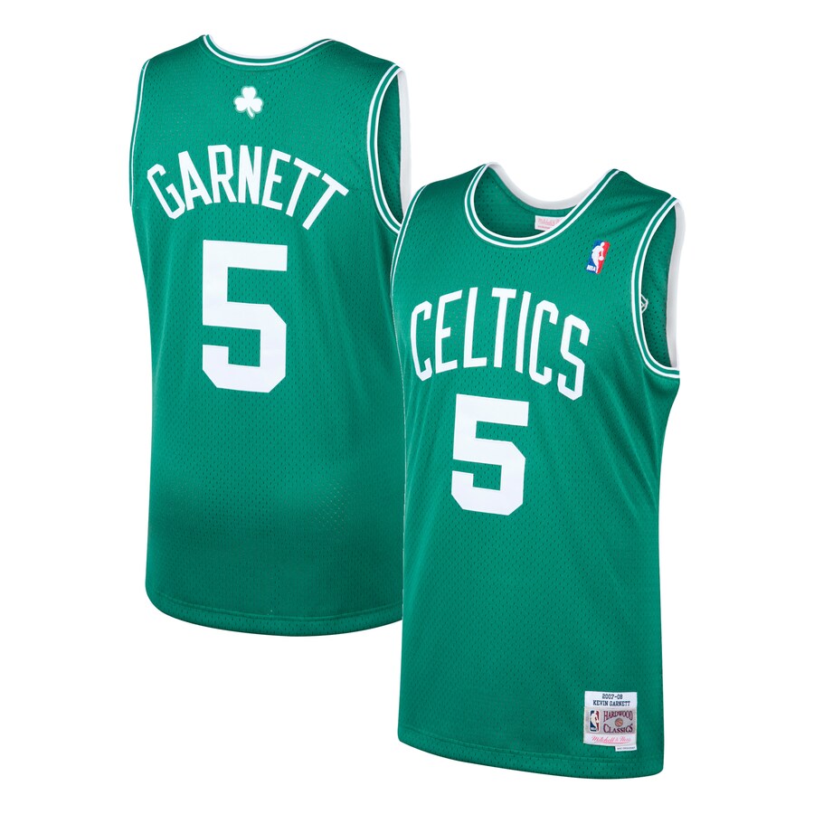 Men's Boston Celtics Kevin Garnett Mitchell & Ness Kelly Green 2001/02 Hardwood Classics Swingman Jersey - Puhuasuan