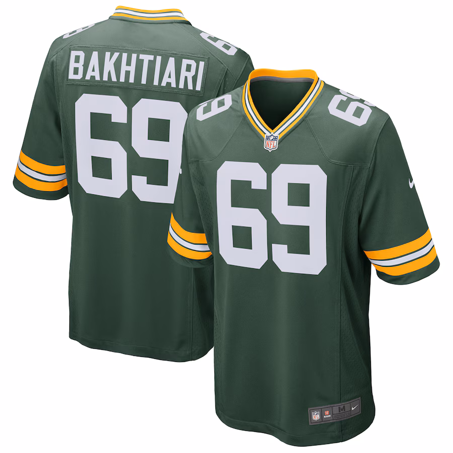 Men's Green Bay Packers David Bakhtiari Nike Green Game Player Jersey - Puhuasuan