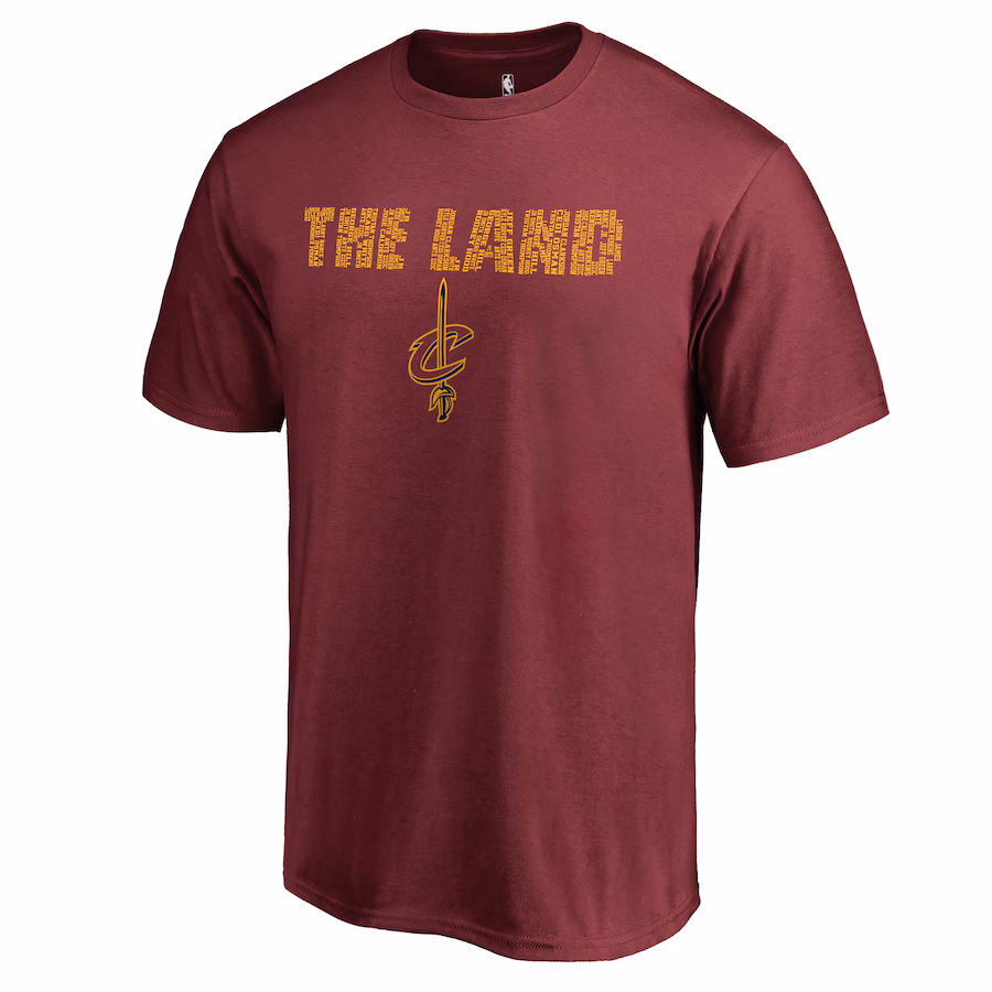 Men's Cleveland Cavaliers Garnet Hometown Collection Repeating Roster T-Shirt - Puhuasuan