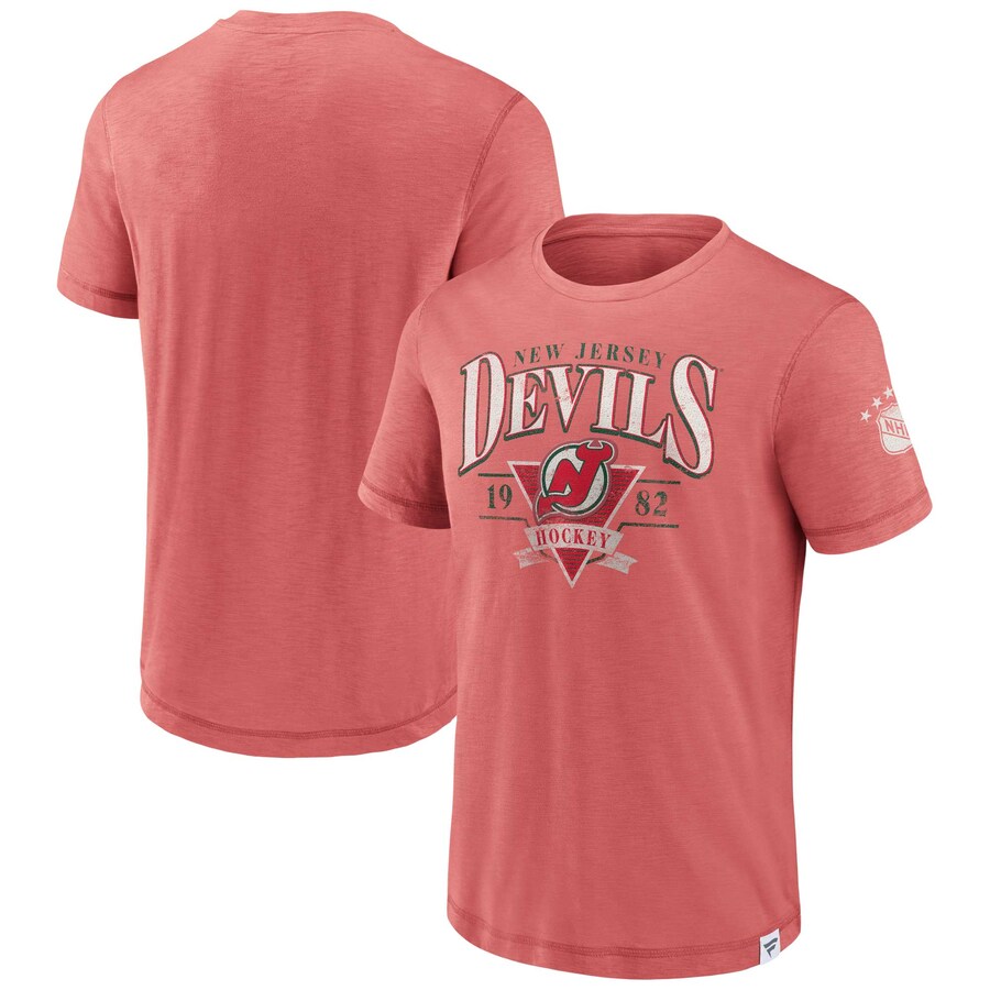 Men's New Jersey Devils Fanatics Red Elusive Slub T-Shirt - Puhuasuan