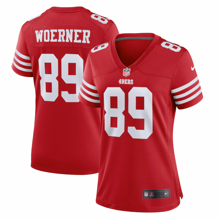 Women's San Francisco 49ers Charlie Woerner Nike  Scarlet  Game Jersey - Puhuasuan