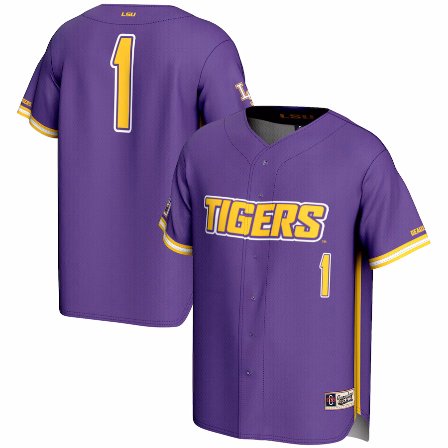Youth GameDay Greats #1 Purple LSU Tigers Lightweight Baseball Fashion Jersey - Puhuasuan