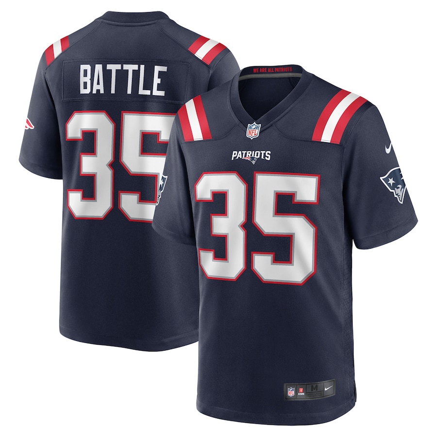 Men's New England Patriots Miles Battle Nike Navy Game Jersey - Puhuasuan
