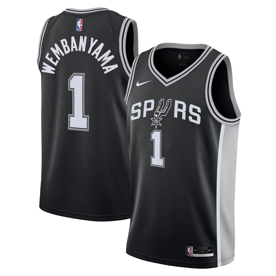 Youth San Antonio Spurs Victor Wembanyama Nike Black Swingman Jersey - Icon Edition - Puhuasuan