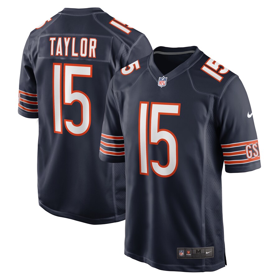 Men's Chicago Bears Trent Taylor Nike  Navy Team Game Jersey - Puhuasuan