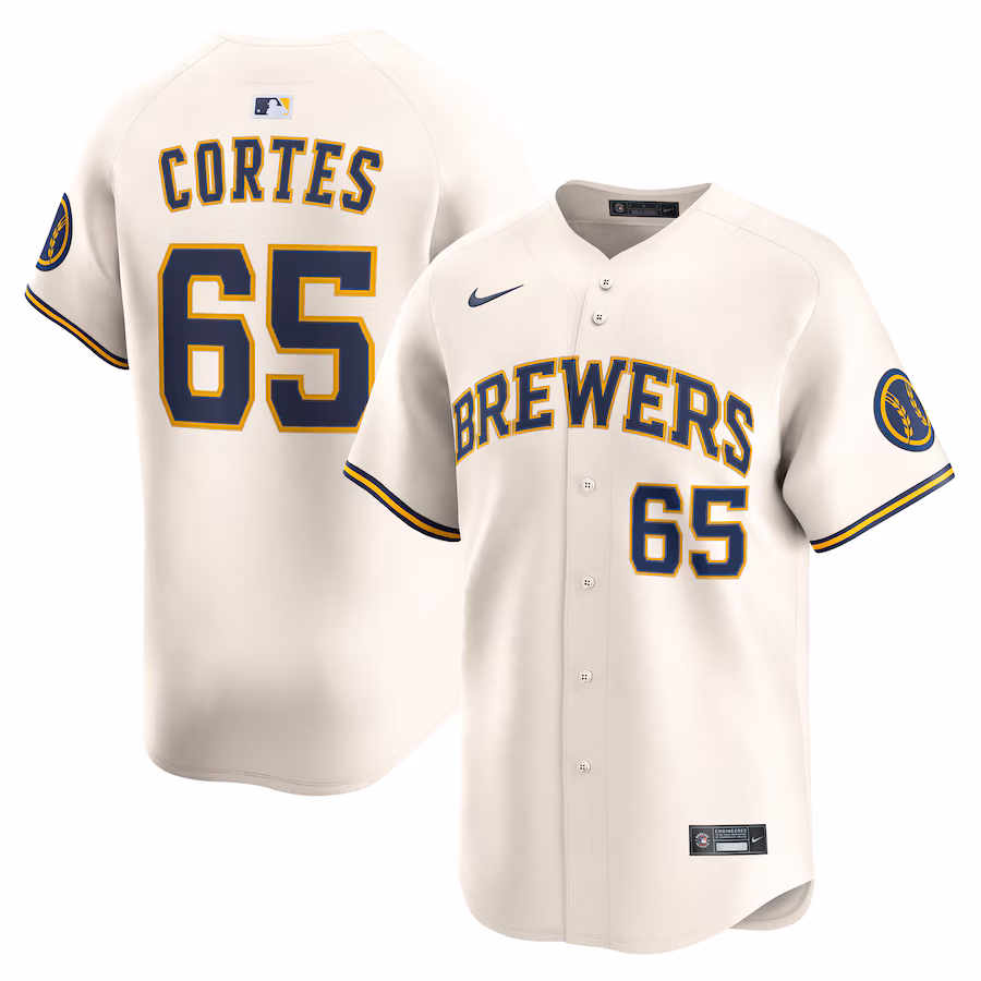 Men's Milwaukee Brewers Nestor Cortes Nike Cream Home Limited Player Jersey - Puhuasuan
