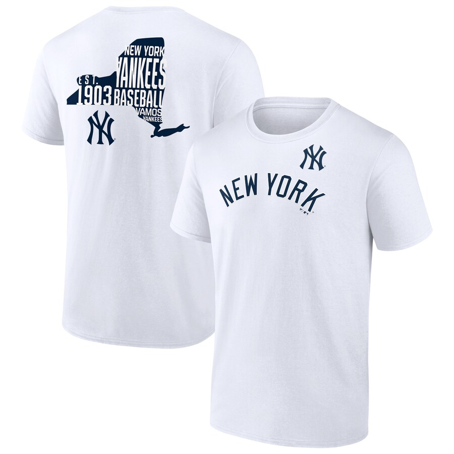 Men's New York Yankees White Team Hot Shot T-Shirt - Puhuasuan