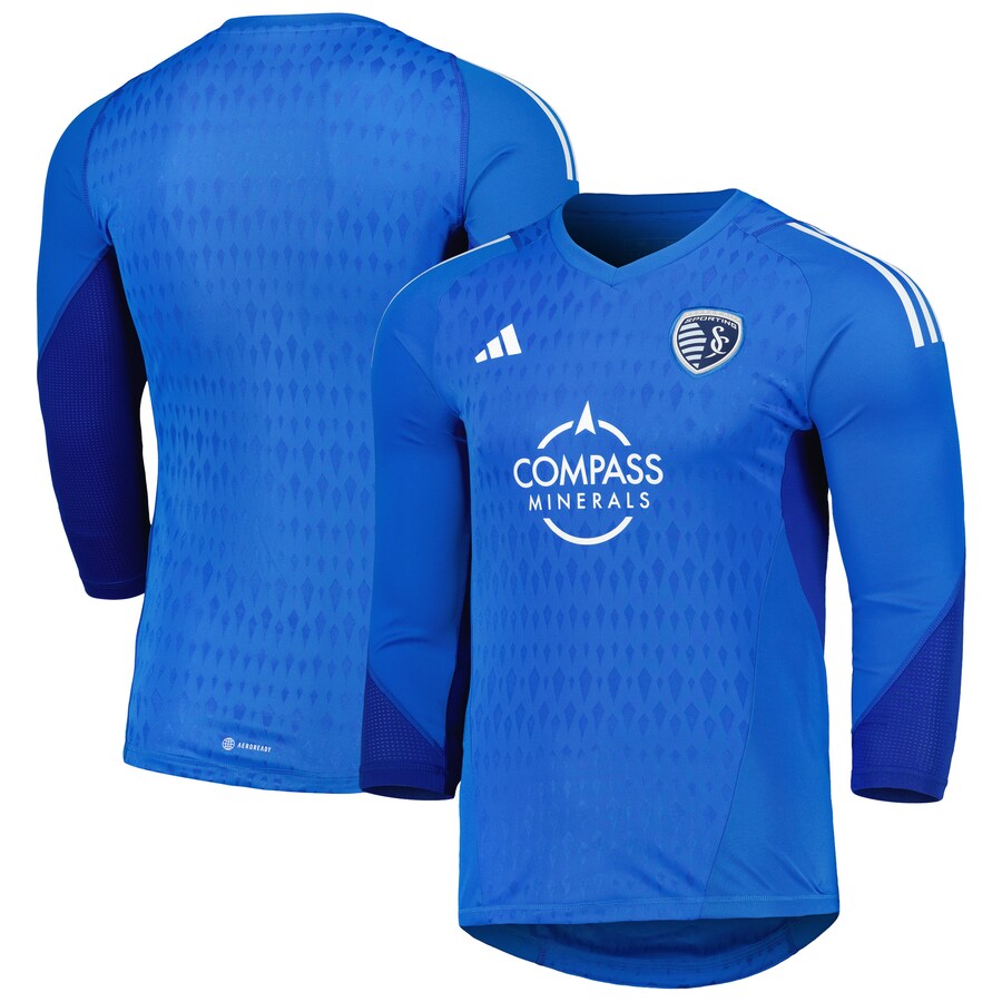Men's Sporting Kansas City adidas Blue 2023 Goalkeeper Long Sleeve Replica Jersey - Puhuasuan