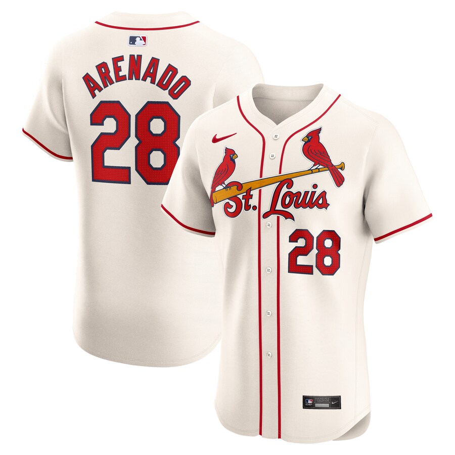 Men's St. Louis Cardinals Nolan Arenado Nike Cream Alternate Elite Player Jersey - Puhuasuan