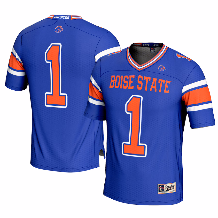 Men's GameDay Greats #1 Royal Boise State Broncos Football Jersey - Puhuasuan