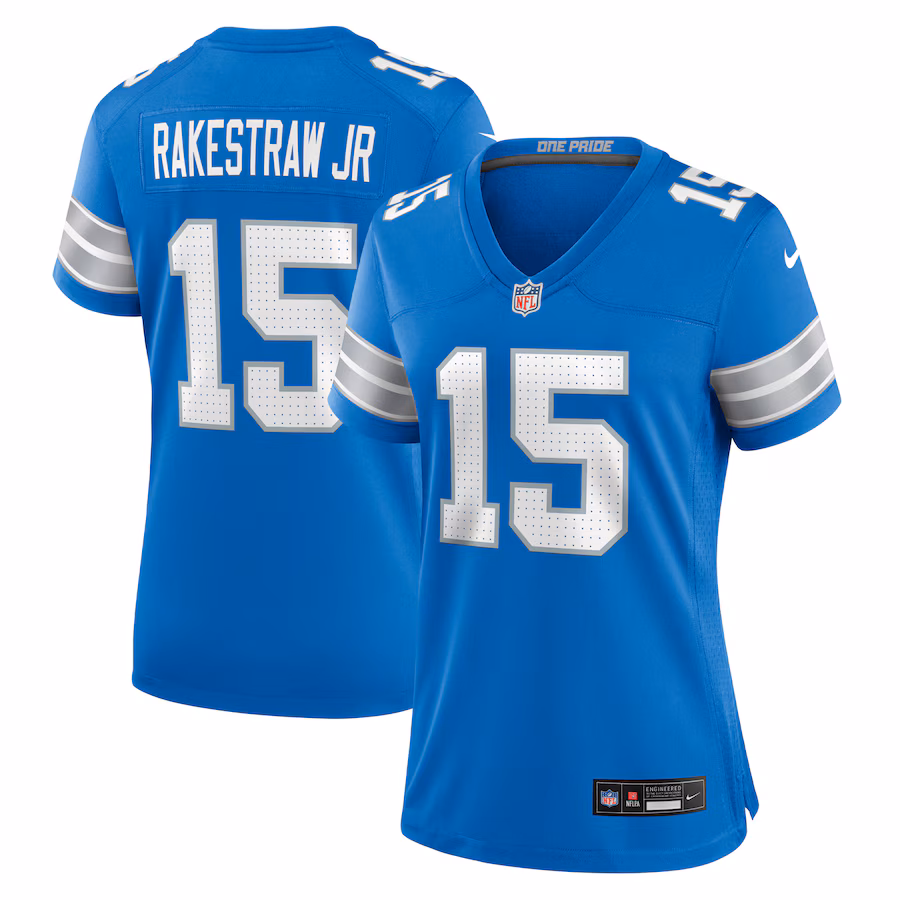 Women's Detroit Lions Ennis Rakestraw Jr. Nike Blue Team Game Jersey - Puhuasuan