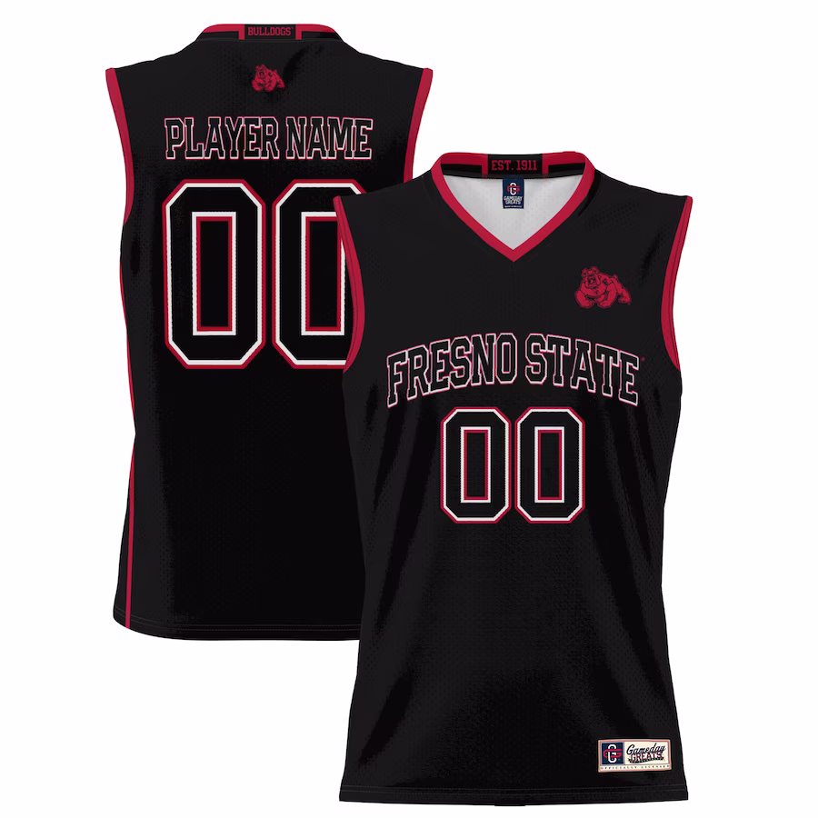 Fresno State Bulldogs GameDay Greats Unisex  Lightweight NIL Pick-A-Player Basketball Jersey - Black - Puhuasuan