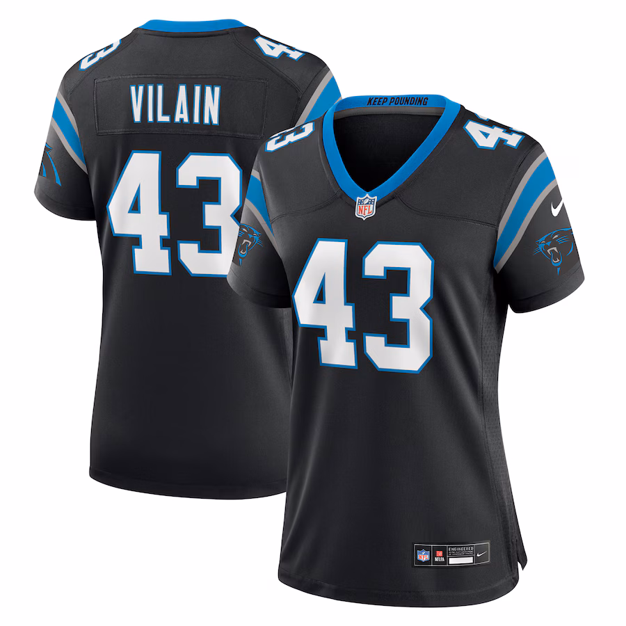 Women's Carolina Panthers Luiji Vilain Nike  Black  Game Jersey - Puhuasuan