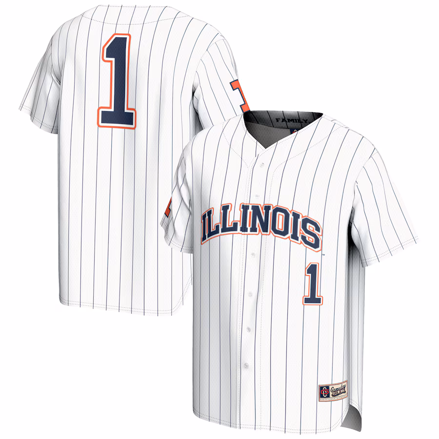 Youth GameDay Greats #1 White Illinois Fighting Illini Lightweight Baseball Jersey - Puhuasuan