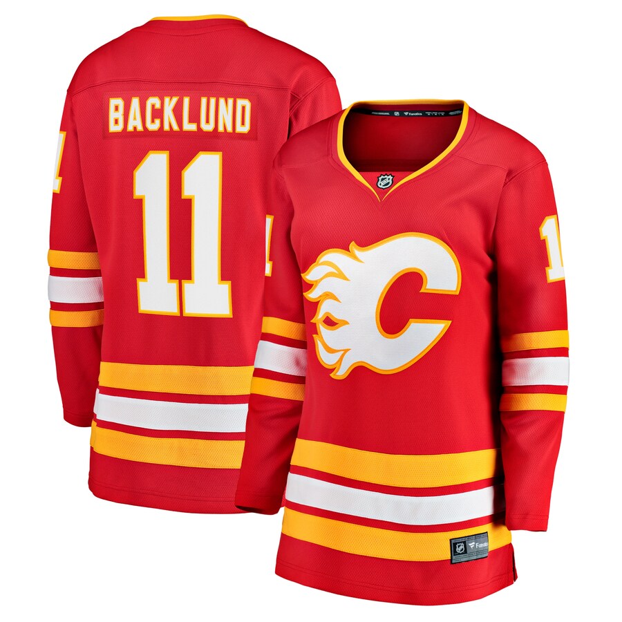 Women's Calgary Flames Mikael Backlund Fanatics Branded Red Home Team Breakaway Player Jersey - Puhuasuan