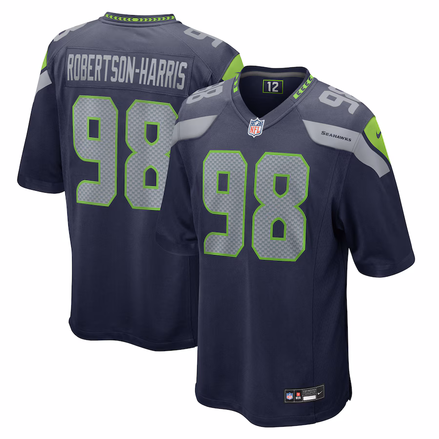 Men's Seattle Seahawks Roy Robertson-Harris Nike College Navy Team Game Jersey - Puhuasuan