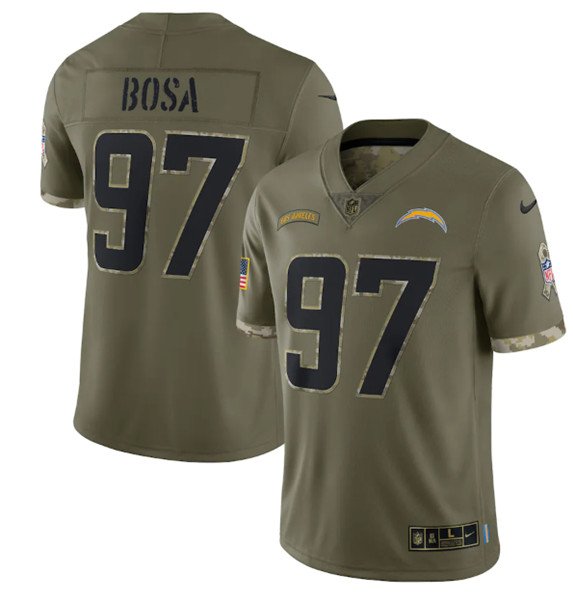 Men's Los Angeles Chargers #97 Joey Bosa 2022 Olive Salute To Service Limited Stitched Jersey - Puhuasuan