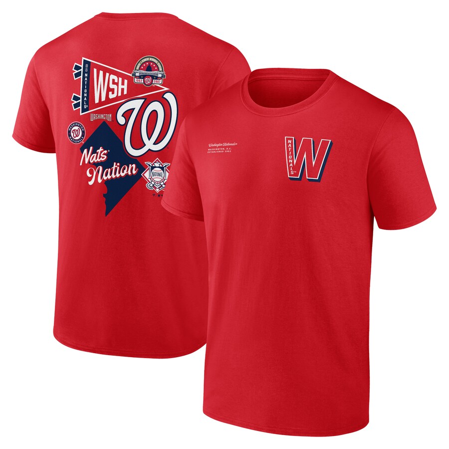 Men's Washington Nationals Fanatics Red Split Zone T-Shirt - Puhuasuan