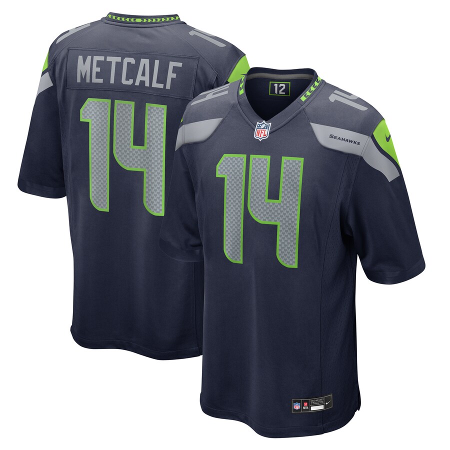 Men's Seattle Seahawks DK Metcalf Nike  College Navy  Game Jersey - Puhuasuan