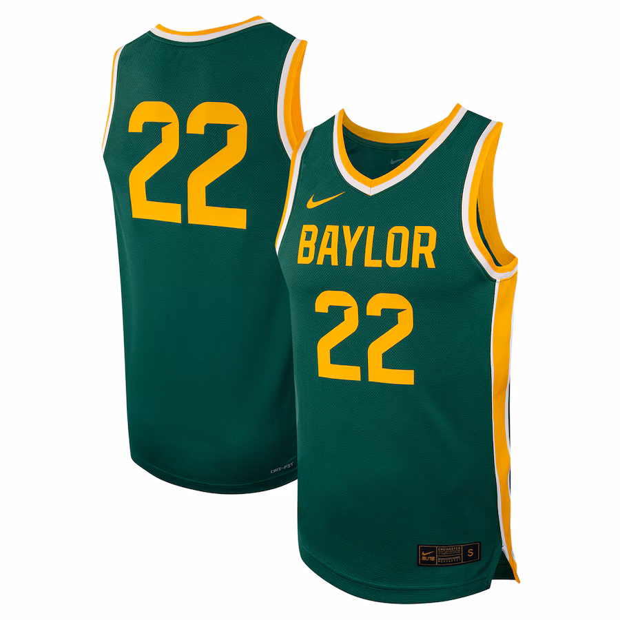 #24 Baylor Bears Nike Unisex Team Replica Basketball Jersey - Green - Puhuasuan
