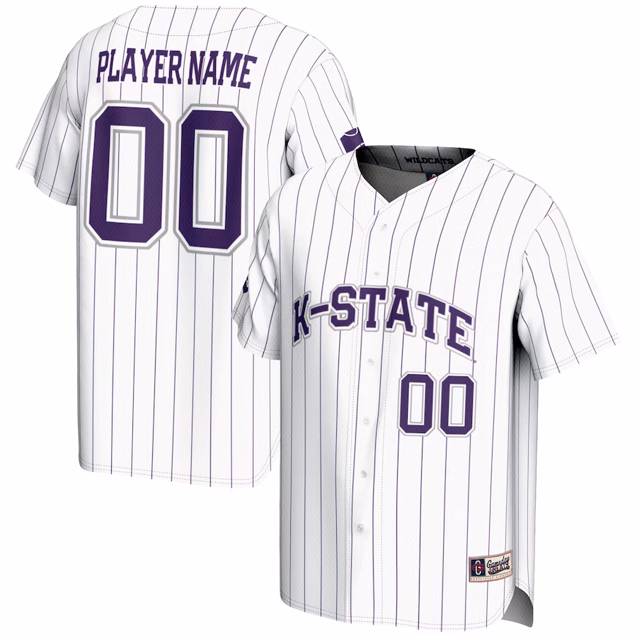 Kansas State Wildcats GameDay Greats NIL Pick-A-Player Lightweight Baseball Jersey - White - Puhuasuan