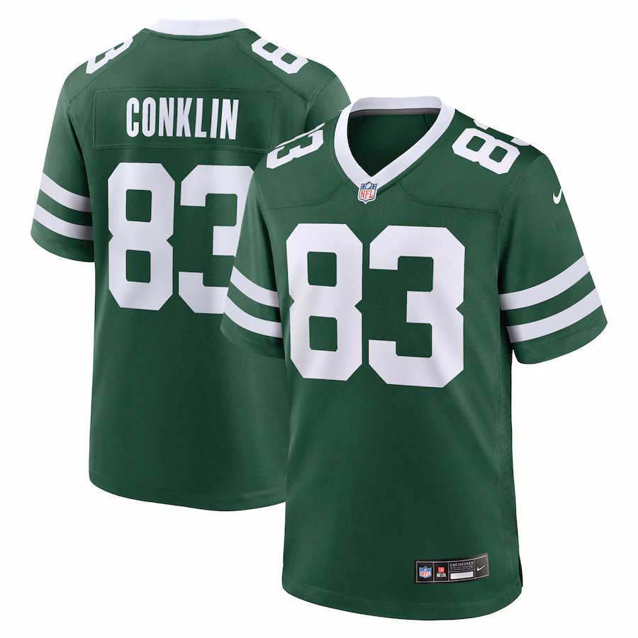 Men's New York Jets Tyler Conklin Nike Legacy Green Team Game Jersey - Puhuasuan