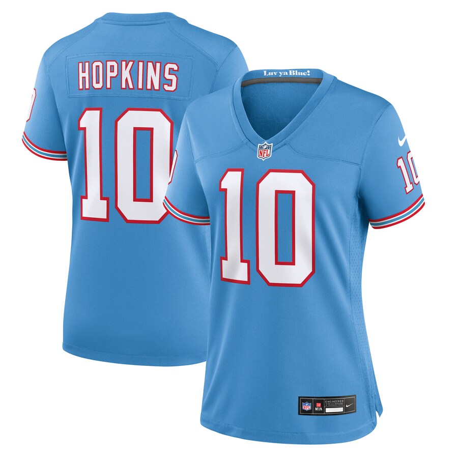 Women's Tennessee Titans DeAndre Hopkins Nike Light Blue Oilers Throwback Player Game Jersey - Puhuasuan