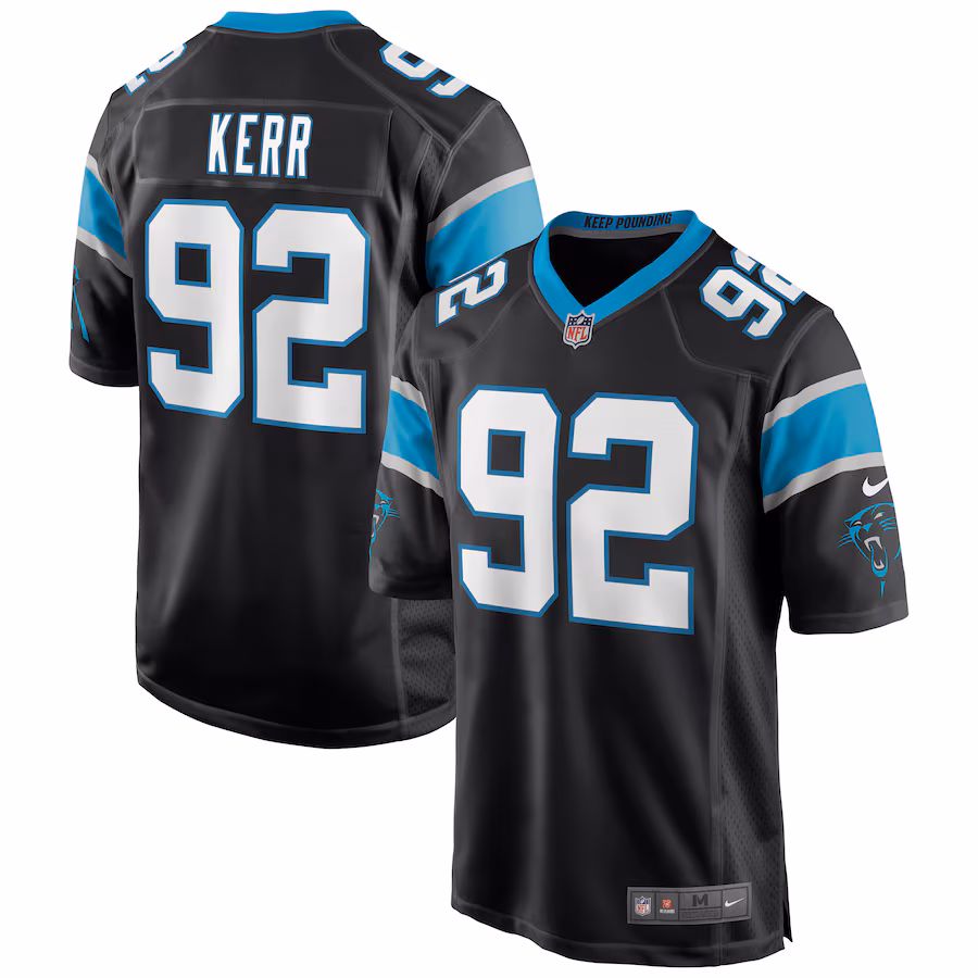 Men's Carolina Panthers Zach Kerr Nike Black Game Jersey - Puhuasuan