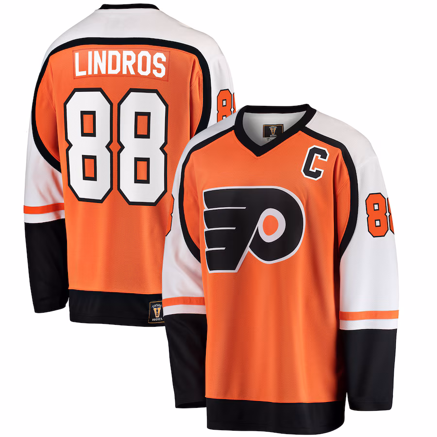 Men's Philadelphia Flyers Eric Lindros Fanatics Orange Premier Breakaway Retired Player Jersey - Puhuasuan