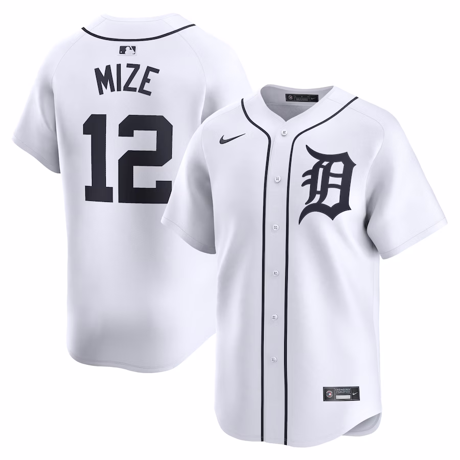 Men's Detroit Tigers Casey Mize Nike White Home Limited Player Jersey - Puhuasuan